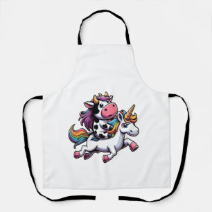 Cow Riding Unicorn Boys Girls Men Women Kids Teens Apron