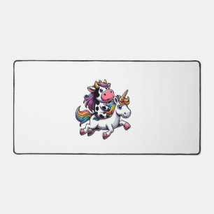 Cow Riding Unicorn Boys Girls Men Women Kids Teens Desk Mat