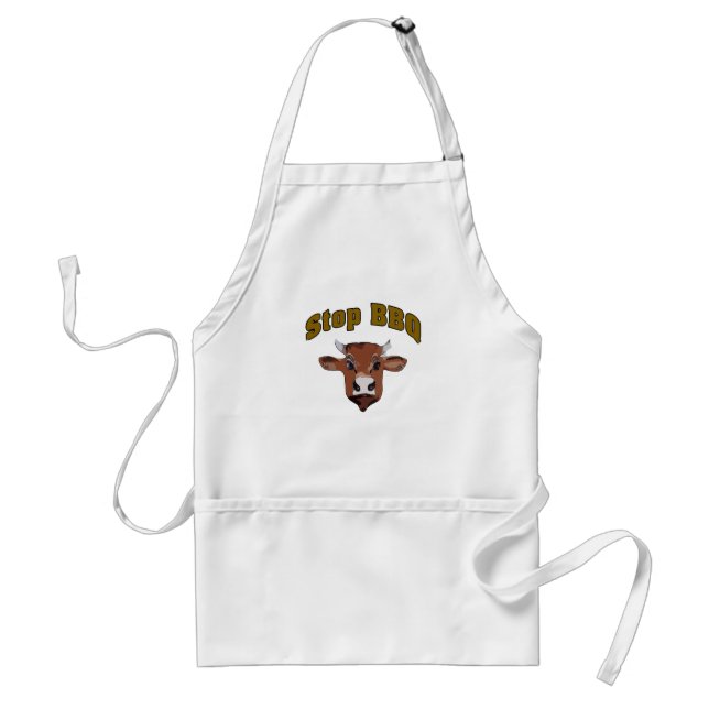 Cow Roast, Stop BBQ Protest Standard Apron (Front)