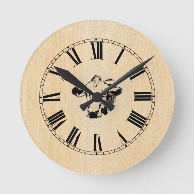 COW ROUND CLOCK (Front)