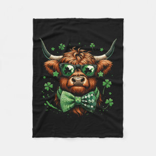 Cow Saint Paddy's Shamrock Irish Heifer Lucky  Fleece Blanket