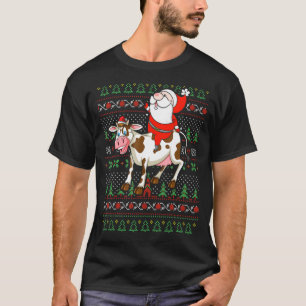 Cow Santa Claus Couple Matching Xmas T-Shirt