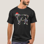 Cow Santa Hat Christmas Fairy Light Xmas T-Shirt<br><div class="desc">Cow Santa Hat Christmas Fairy Light Xmas</div>