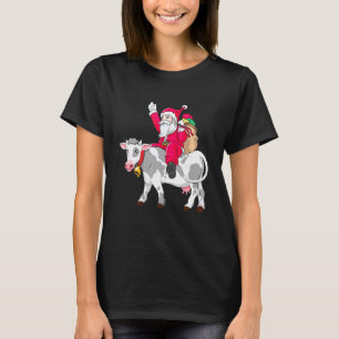 Cow Santa Merry Christmas Matching Xmas T-Shirt