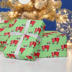 Cow Santa Novelty Christmas Wrapping Paper