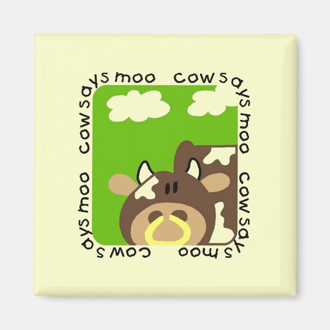 Cow Says Moo Tshirts and Gifts Magnet (Front)
