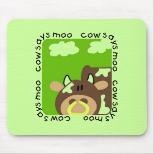 Cow Says Moo Tshirts and Gifts Mouse Pad