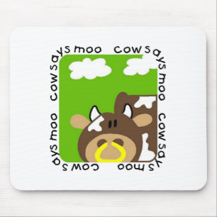 Cow Says Moo Tshirts and Gifts Mouse Pad