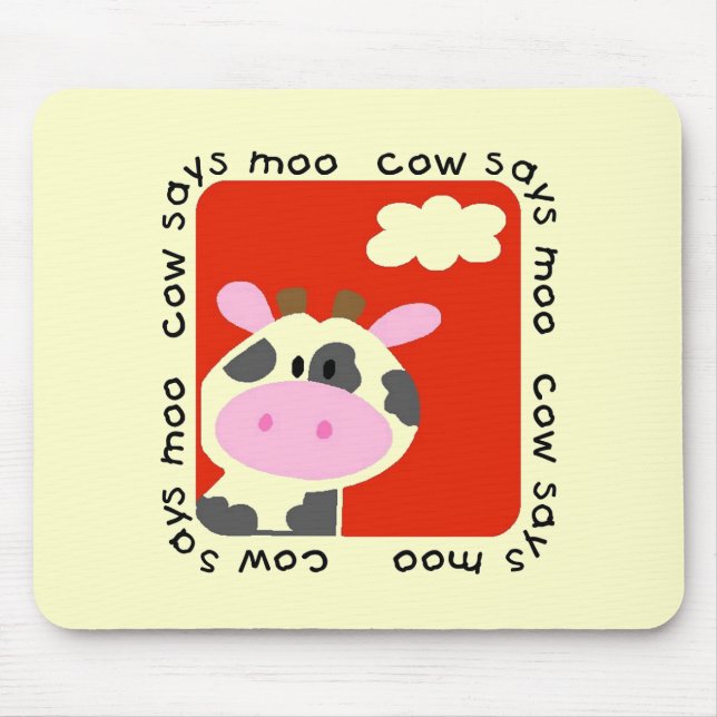 Cow Says Moo Tshirts and Gifts Mouse Pad (Front)