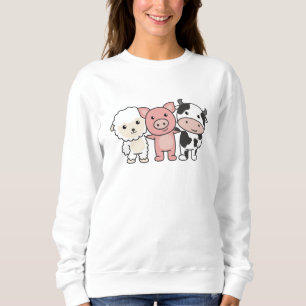 Cow Sheep Pig Farm Sweet Animals Sweatshirt