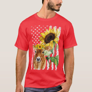 Cow Shirt Cow American Flag Shirt Cow Sunflower Co
