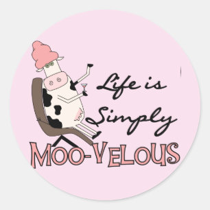Cow Simply Moo-velous Tshirts and Gifts Classic Round Sticker