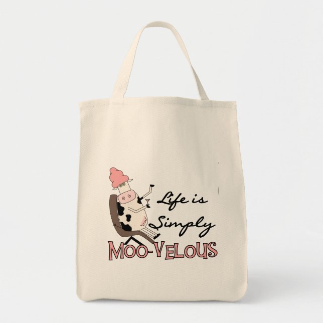 Cow Simply Moo-velous Tshirts and Gifts Tote Bag (Front)