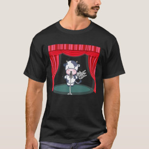 Cow Singing On Stage With Microphone For Farmer T-Shirt