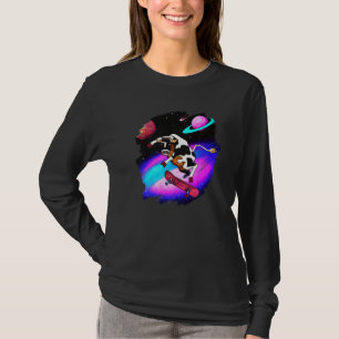 Cow Skateboarding in Outer Space Retro Vintage Ska T-Shirt