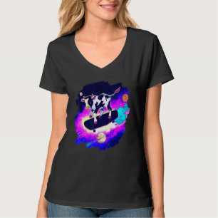 Cow Skateboarding in Outer Space Retro Vintage Ska T-Shirt