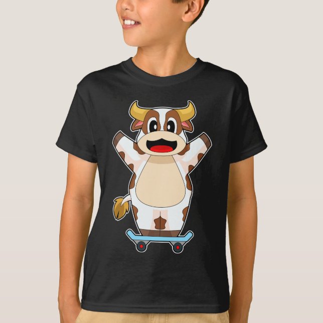 Cow Skater Skateboard T-Shirt (Front)
