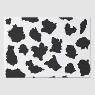 Cow Skin Black and White Pattern Tissue Paper
