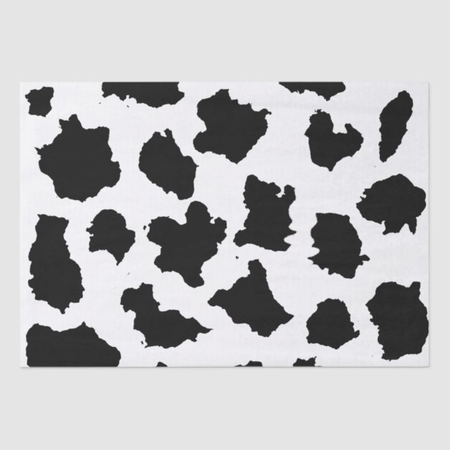 Cow Skin Black and White Pattern Tissue Paper (Front)