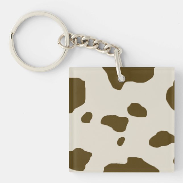 COW SKIN Brown Key Ring (Front)