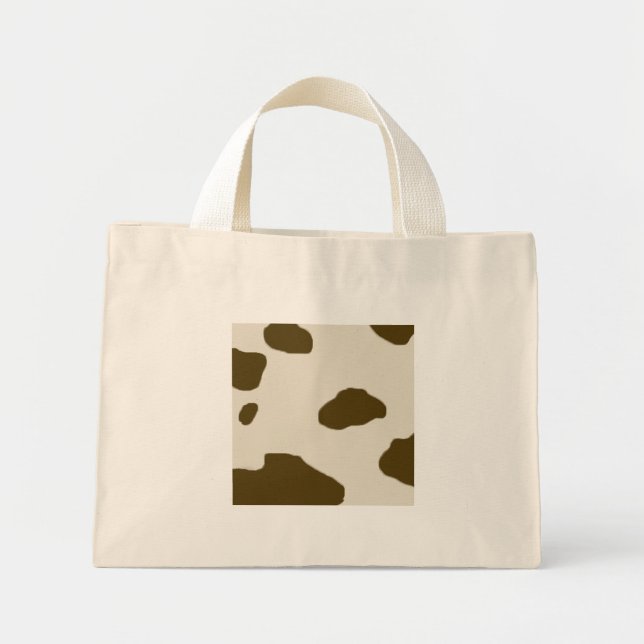 COW SKIN brown Mini Tote Bag (Front)