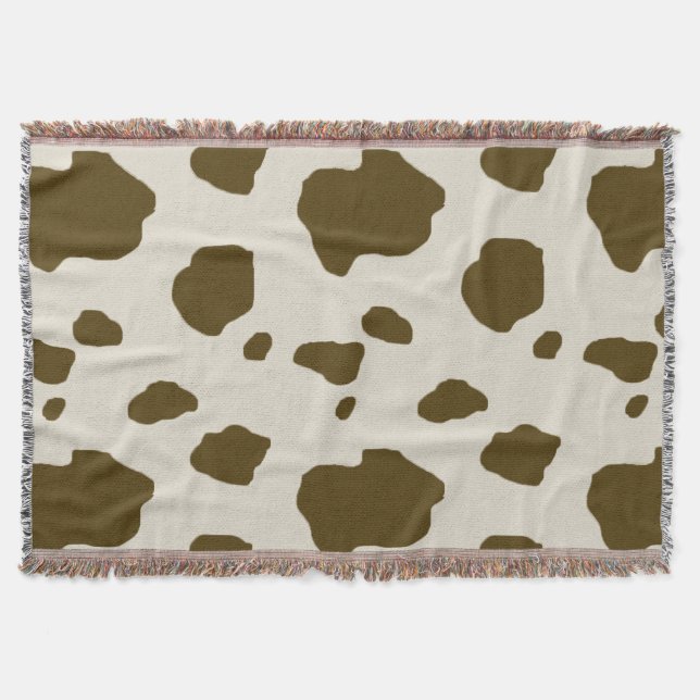 COW SKIN brown Throw Blanket (Front)