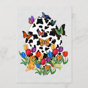 Cow Skin Easter Egg Invitation