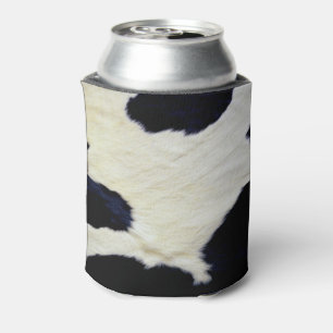 Cow Skin Fur Texture Black and White Customise Can Cooler