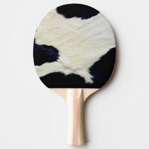 Cow Skin Fur Texture Black and White Customise Ping Pong Paddle