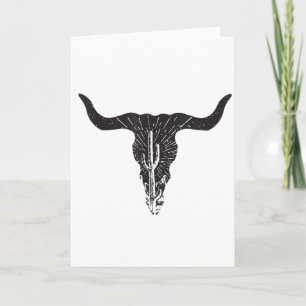 Cow Skull Desert Cactus Boho Longhorn South Wester Card