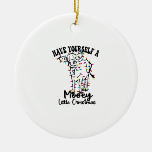 Cow & Snow Have Yourself A Mooey Little Christmas Ceramic Tree Decoration