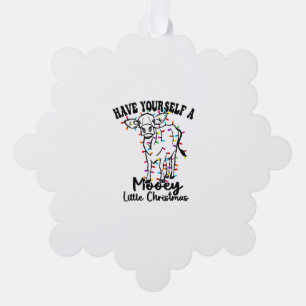 Cow & Snow Have Yourself A Mooey Little Christmas  Tree Decoration Card