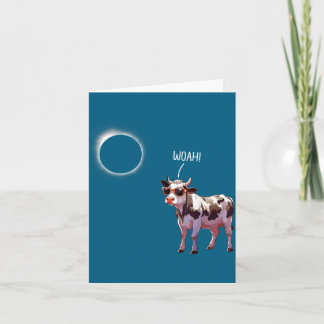Cow Solar Eclipse Farmer Dad Illustration Card
