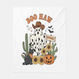 Cow Spot Ghost Western-Funny Halloween Fleece Blanket