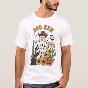 Cow Spot Ghost Western-Funny Halloween T-Shirt