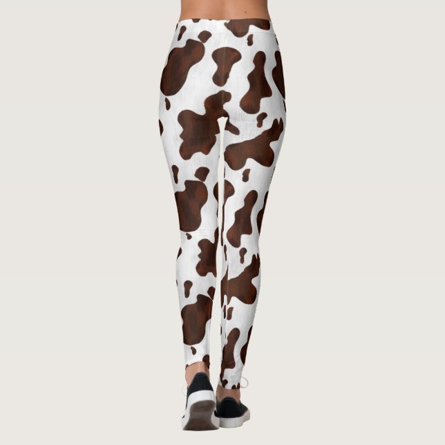 Cow Spots Cowhide Animal Country Western Cowgirl Leggings (Back)