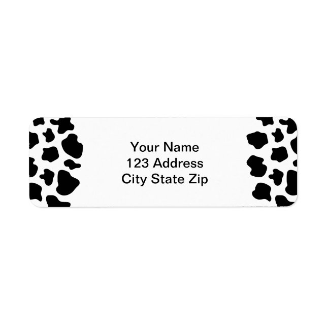 Cow spots pattern address label | animal print (Front)
