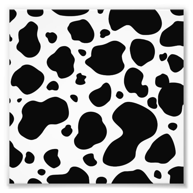 Cow Spots Pattern Black and White Animal Print (Front)