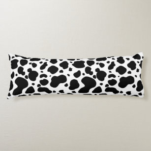 Cow Spots Pattern Black and White Animal Print Body Cushion