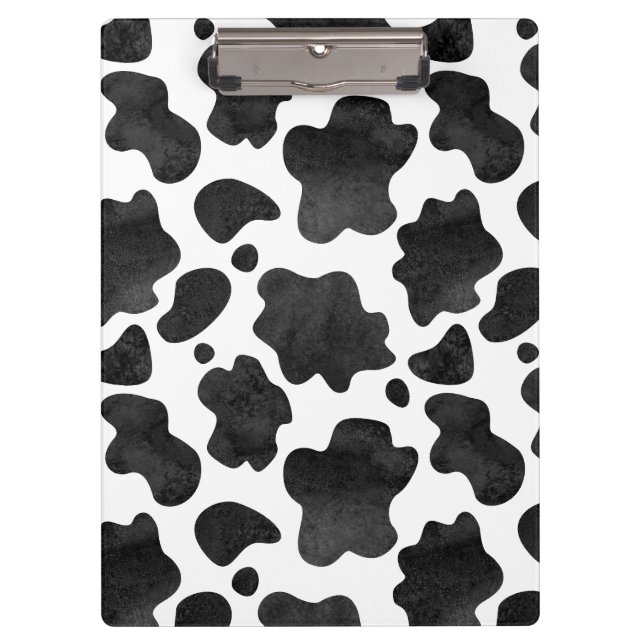 Cow Spots Pattern Black and White Animal Print Clipboard (Front)