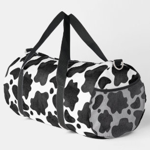 Cow Spots Pattern Black and White Animal Print Duffle Bag