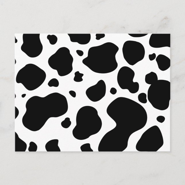 Cow Spots Pattern Black and White Animal Print Postcard (Front)