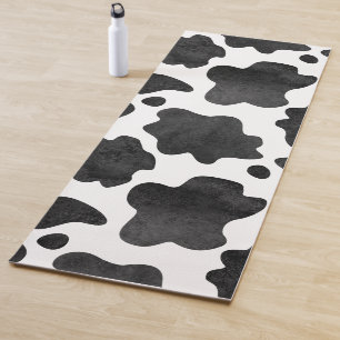 Cow Spots Pattern Black and White Animal Print Yoga Mat