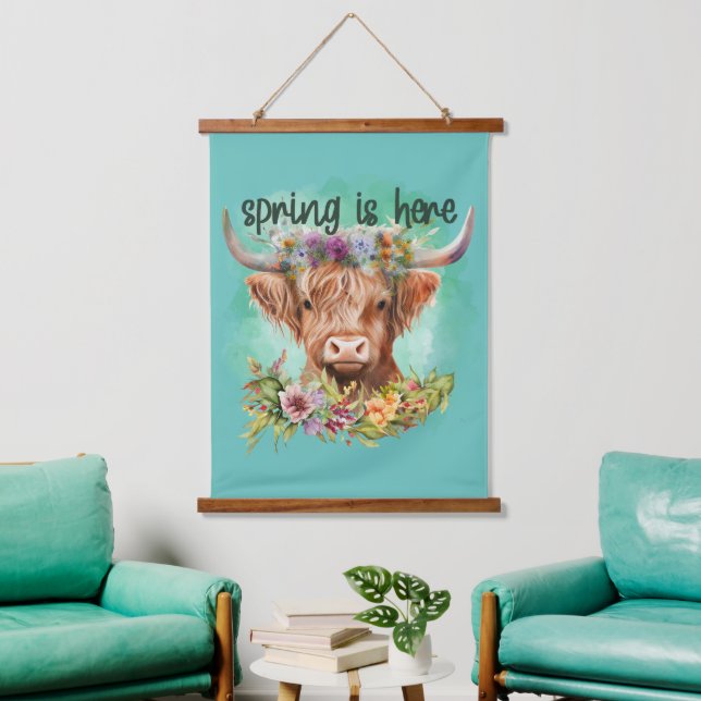 Cow Spring Home Wall Decor Hanging Tapestry (Living Room)