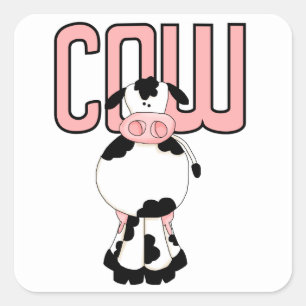 COW SQUARE STICKER