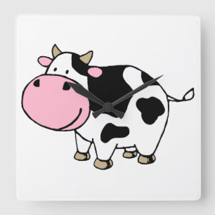 Cow Square Wall Clock