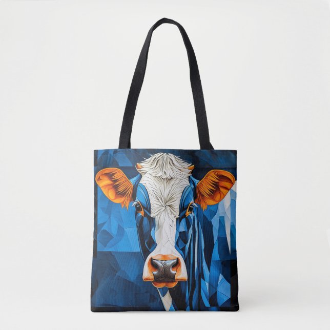 Cow stained glass tote bag (Front)