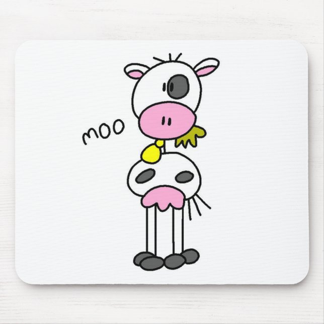 Cow Stick Figure Mousepad (Front)