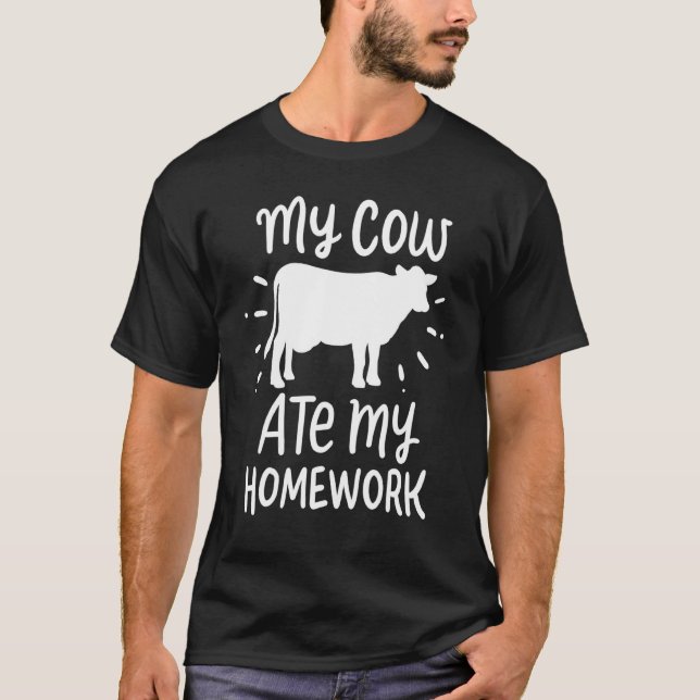 Cow Student Farmer T-Shirt (Front)