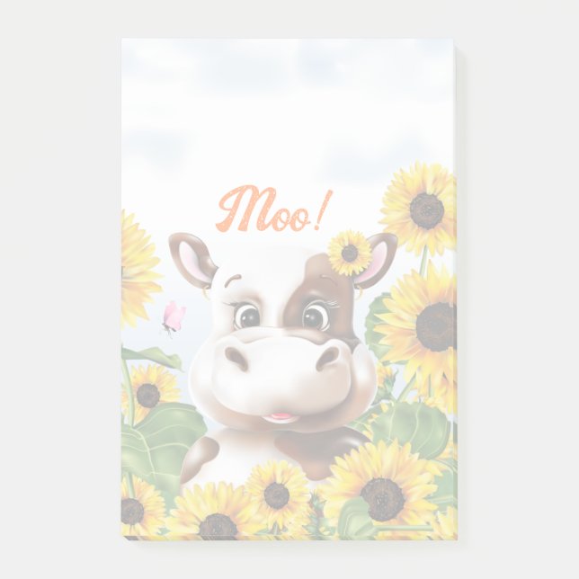 Cow Sunflower Farm Post-it Notes (Front)